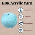 thumbnail image 2 of Acrylic Yarn Skeins, Soft Yarn Starter Kit for Knitting Crocheting Craft Projects 100% Acrylic Light Blue Bright Color for Kids Adults DIY Supplies Home Holiday Summer Activities 1 Piece, 2 of 7