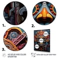 thumbnail image 3 of Designart "Blue Orange Mexico Vibrant Aztec Mask" Mexico Floater Framed Wall Decor, 3 of 7