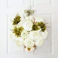 thumbnail image 5 of 2 Pcs Vintage Artificial Peony Silk Flowers Bridal Bouquet Home Wedding Decoration Flowers Bunch Hotel Party Garden Floral Decor (White, 2 Pcs), 5 of 7