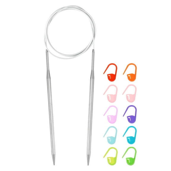 Uxcell Knitting Needles Size US 8(5mm) Circular Needle 47 Inch(120cm) Round Metal Stainless Steel Needle for Handmade Projects DIY Knitting