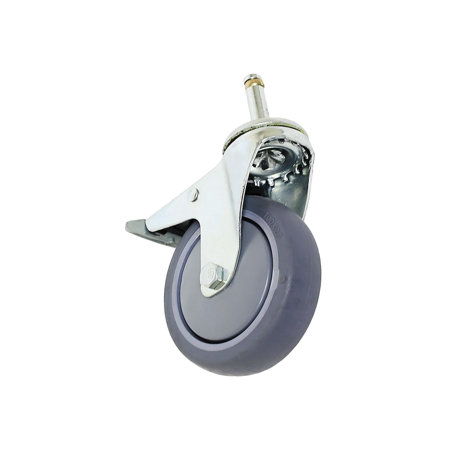 TrueCraftware- 4" Replacement Swivel Caster with Brake for Bussing/Utility Cart- Heavy Duty Casters Swivel Plate Castor Wheels for Cart
