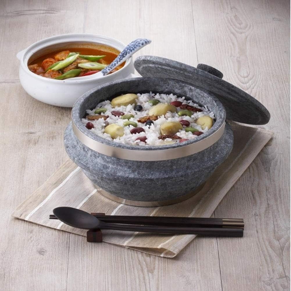 Non-stic Traditional Stone Rice Cooker Cauldron Multi Cooker 15cm Nurungji,Crust of Overcooked Scorched Rice Korea