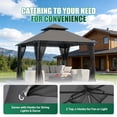 thumbnail image 4 of Clouddwell 10'x 10' Patio Gazebo Double Roof Protection All-Weather Outdoor Shelter Features Insect Screens for Backyard, Lawn, (Gray), 4 of 9