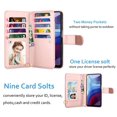 thumbnail image 4 of 6.6" Wallet Case for Moto G Power, for Motorola Moto G Power 2021 PU Leather Case, Njjex Luxury PU Leather 9 Card Slots Holder Carrying Folio Flip Cover [Detachable Magnetic Hard Case] & Kickstand, 4 of 5