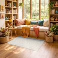thumbnail image 2 of ODIKA 3'x5' Ultra-Soft Throw Mat, Dining Beige Asymmetrical Gradients Understated Greek Key Abstract None Washable, Bare feet friendly, Easy Care Indoor rug for Bedside, Vanity, 2 of 7