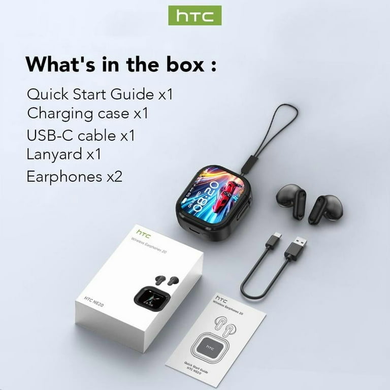 Open In-Ear AI Translation Wireless Earbuds - HTC NE20 Bluetooth