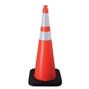Enviro-Cone Traffic Cone, 36" w/ 4" & 6" Reflective Collars, 10 lb, Orange/Black (1 Unit)