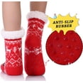 thumbnail image 3 of Boys Girls Slipper Socks Cute Animal, Fuzzy Winter Warm Fleece Lining Christmas Socks With Grippers (1Pairs), 3 of 6