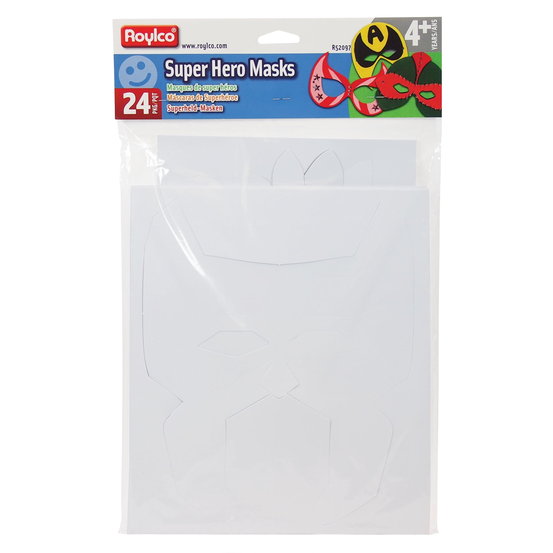 Roylco Die-Cut Super Hero Masks, 24 Per Pack, 2 Packs