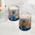 thumbnail image 2 of Yayeee 4 Pack Qtip Holder Bathroom Cotton Swab Canister with Lid Clear Dispenser Set, Blue Goldfish, 2 of 6