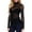Black, variant on Women's Summer Ultra-Thin Mesh Elastic Tight Long-Sleeved Half-High Collar Bottoming Shirt for Daily Party Office Wear (Black L)