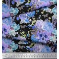 thumbnail image 2 of Soimoi Blue Georgette Viscose Fabric Insect,Skull & Flower Decor Fabric Printed BTY 42 Inch Wide, 2 of 3