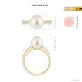 thumbnail image 5 of Angara South Sea Cultured Pearl Reverse Tapered Shank Ring in 14K Yellow Gold for Women | June Birthstone Jewelry for Her, 5 of 8