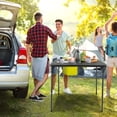 thumbnail image 3 of Patiojoy Folding Camping Table Portable Picnic Table with All-Weather HDPE Tabletop Metal Frame & Carry Straps Gray, 3 of 9