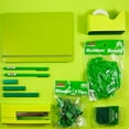 thumbnail image 3 of JAM Complete Desk Kit, Green, 8/Pack, Stapler, Tape Dispenser, Staples, Journal, Pens, Rubber Bands, Paper Clips & Binder Clips, 3 of 3