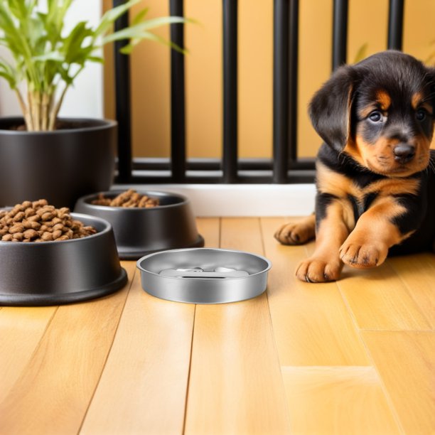 FOMIYES Para Perros De Inoxidable Con Lento Y Base Antideslizante Para Alimentación Saludable