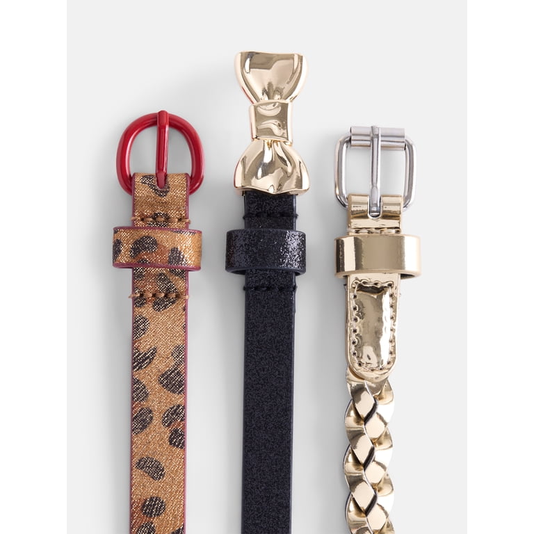 Wonder Nation Girl's Fashion Belts 3-Pack, XS-XXL photo 4