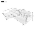 thumbnail image 4 of 113.3" Modular Sectional Sofa, Modern 3-Seat L-Shape with Movable Ottoman and USB Port, Convertible Oversized Sectional Couch for Living Room, Apartment, Office, Bedroom, Beige, 4 of 9