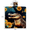 thumbnail image 2 of Crocodile Canvas Picnic Blanket Outdoor Waterproof Mat with Carry Handle - Large Size for Family and Friends - Durable and Easy to Clean, 2 of 6