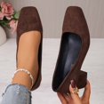 thumbnail image 4 of Fashion Pointed Toe Low Heel Shoes Slip On 5.5cm Heel Flock Upper Elegant Casual Footwear for Daily Wear, 4 of 5