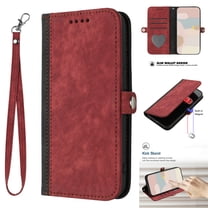 SaniMore Wallet Case for Samsung Galaxy S23 Plus 6.6" 2023, Retro PU Leather Case Card Slots Cash Pocket Kickstand Removeable Lanyard Shockproof Anti-fall Full Protective Magnetic Case, Red