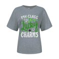 thumbnail image 4 of TSADFHJI Hauts de Noël Élégants pour Femmes Vert Mode Imprimé Décontracté Col Rond Manches Courtes T-Shirt Haut TG Gris, 4 of 4