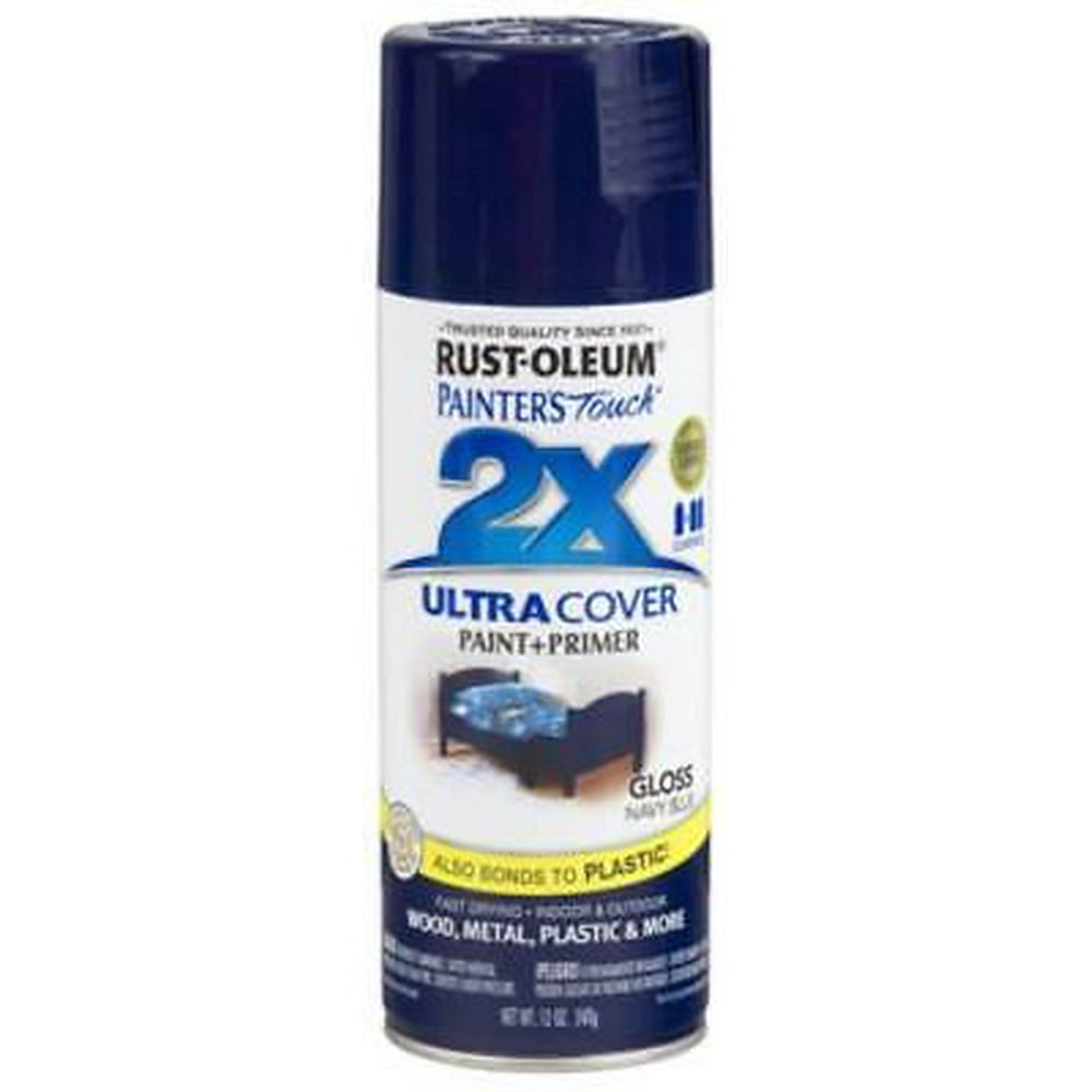 Painters Touch 2X 12 OZ Gloss Navy Blue Spray Paint Interior/Exterior