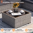 thumbnail image 5 of Omniberg 7 Pieces Outdoor Patio Furniture Sets, All Weather Outdoor Sectional Sofa PE Rattan Wicker Patio Conversation Set with Washable Cushions and Glass Coffee Table, Gray/Dark Gray, 5 of 8