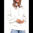 thumbnail image 3 of Sudadera para Mujer, Estilo Informal, de Larga, con Botones y Cuello Henley, Estilo Túnica, para Otoño. S, 3 of 8