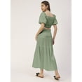 thumbnail image 2 of Moomaya Women Solid Viscose Rayon Casual Skirt, High Waist Smocked Midi Skirt, 2 of 8