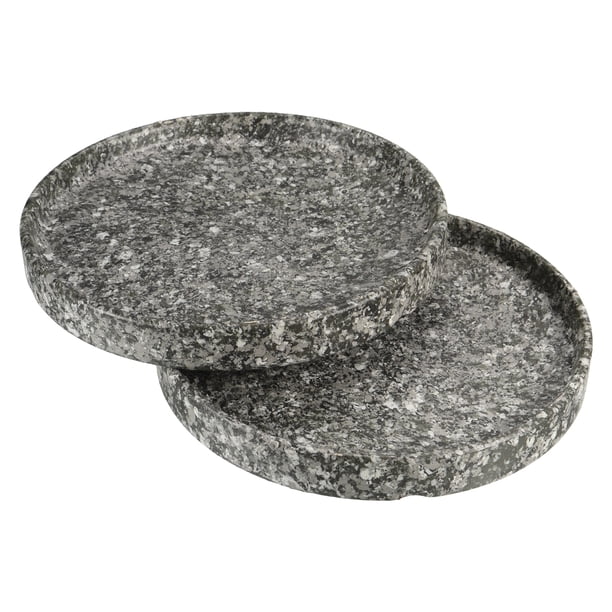 Uxcell 6" Cerámica Redonda Plato de Maceta Bandeja de Goteo Coaster, Mármol 2 Paquete
