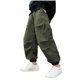 thumbnail image 2 of Pantalones largos de trabajo para niños con cintura elástica y bolsillos para adultos, pantalones casuales y cómodos de poliéster para niños., 2 of 6