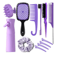 thumbnail image 1 of Kit De Peines Regadera Pinzas De Cabell Set De Peines Cepill Xtellar morado, 1 of 3