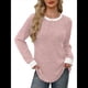 thumbnail image 3 of Camisas de Larga para Mujer, Suéteres, Conjuntos de Otoño, Bloques de Color, Ropa de Invierno, Elegantes, Informales, Suaves. Rosa XXL, 3 of 7
