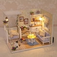 thumbnail image 2 of Kitten Mini Doll House 3D Puzzle Assembly Model Building Kit Creative Room Bedroom Decoration With Furniture Wooden Crafts Gifts, 2 of 10