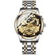 thumbnail image 2 of Reloj de cuarzo vintage hueco para hombre | Correa de acero inoxidable y caja de aleación | Reloj de negocios de vestir casual | Esfera de 1,7 pulgadas | Resistente al agua para lavarse las manos, 2 of 3