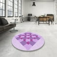 thumbnail image 3 of Ahgly Company Indoor Square Patterned Tyrian Purple Area Rugs, 7' Square, 3 of 6