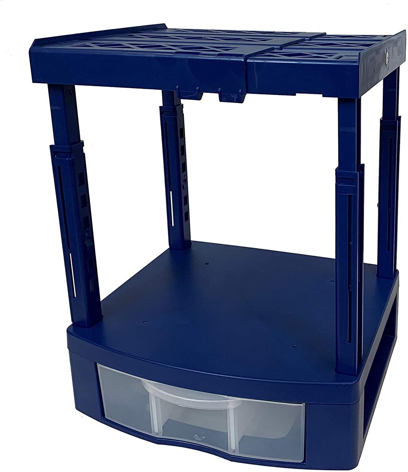 Blue 12 Tools for School Locker Drawer and Height Adjustable Shelf. Includes 2 Removable Drawer Dividers. Heavy Duty. Fits 12 Inch Wide Locker (Blue Single Drawer)