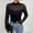 Black, variant on Women's Spring Sexy Love Weaving Flower Mesh Splicing Long Sleeve Slimming Bottom T Shirt, Brown Summer Women's Long Sleeve T-Shirts, L