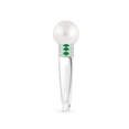 thumbnail image 3 of Angara South Sea Cultured Pearl Ring with Emeralds in 14K White Gold for Women | June Birthstone Jewelry for Her, 3 of 8