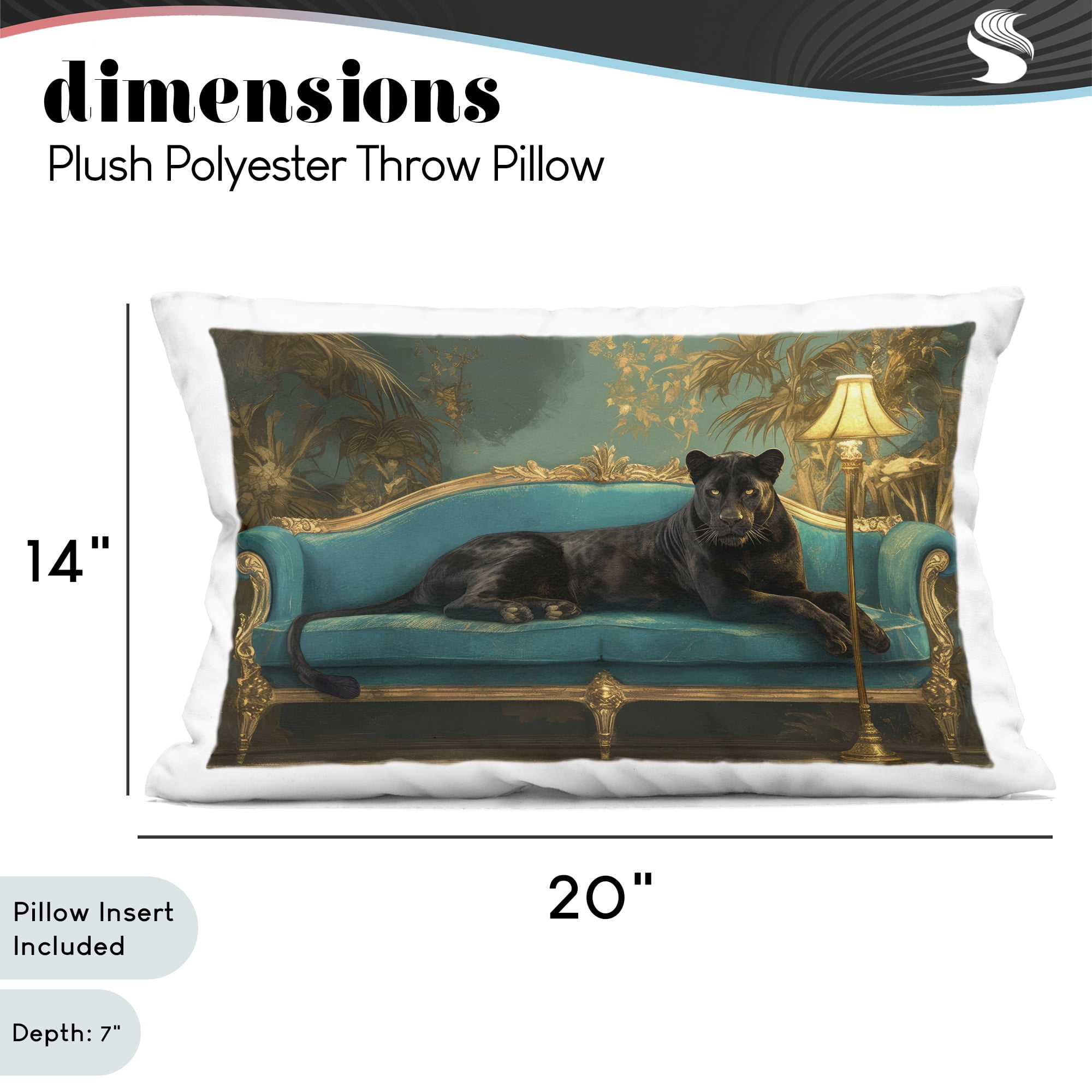 Stupell Industries Exotic Lounging Panther Decorative Printed Throw Pillow, design by Tina LeCour