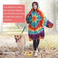 thumbnail image 4 of Colorful Tie Dye Pattern Wearable Oversized Blanket,Wearable Blanket Hoodie for Adults,Cozy Hooded Blankets with Super Pockets,Super Warm Fuzzy Pullover for Women & Men, 4 of 6