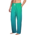 thumbnail image 6 of Salouo Green Turquoise Teal Print Pajama Pants for Men, Lounge Pants Elastic Waistband Casual Men's sleepwear Loungewear Sleep Pajama Pant -X-Large, 6 of 7