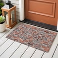 thumbnail image 4 of 2x3 Ft Entryway Area Rug, Red Brick Wall Kitchen Rug Runner Washable Floor Mat, Vintage Farmhouse Stone Rocks Geometric Print Non Slip Indoor Door Mat Throw Carpet for Bathroom Living Room Bedroom, 4 of 8