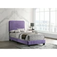 thumbnail image 5 of Home Bedroom Furniture Lodi Purple Velvet Upholstered Channel Tufted Twin Panel Bed, 5 of 5