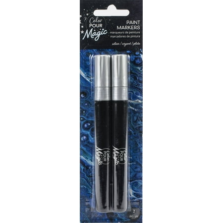 UPC: 0718813570886 | American Crafts Color Pour Magic Paint Pen 2/Pkg-Opaque – Silver