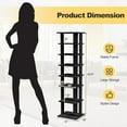 thumbnail image 2 of Hyxoo 8-Tier Vertical Shoe Rack, Tall Narrow Shoe Storage Organizer with Removable Shelf for Boots, Anti-Tipping Kit, Space-Saving Shoe Stand with for Small Place, Entryway (Black), 2 of 9