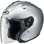 Angle View: HJC FG-Jet Solid Open Face Helmet Metallic Silver SM
