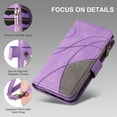thumbnail image 4 of Dteck for Samsung Galaxy A24 Wallet Phone Case with 9 Card Holder Zipper Pocket, Magnetic Closure Premium Folio PU Leather Flip Case with Wrist Strap for Samsung Galaxy A24 4G,Purple, 4 of 5