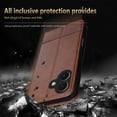 thumbnail image 4 of Dteck for iPhone 17 Case, Shockproof Magnetic Wallet Card Slots PU Leather Kickstand Flip Rugged Phone Cover, Darkgreen, 4 of 8